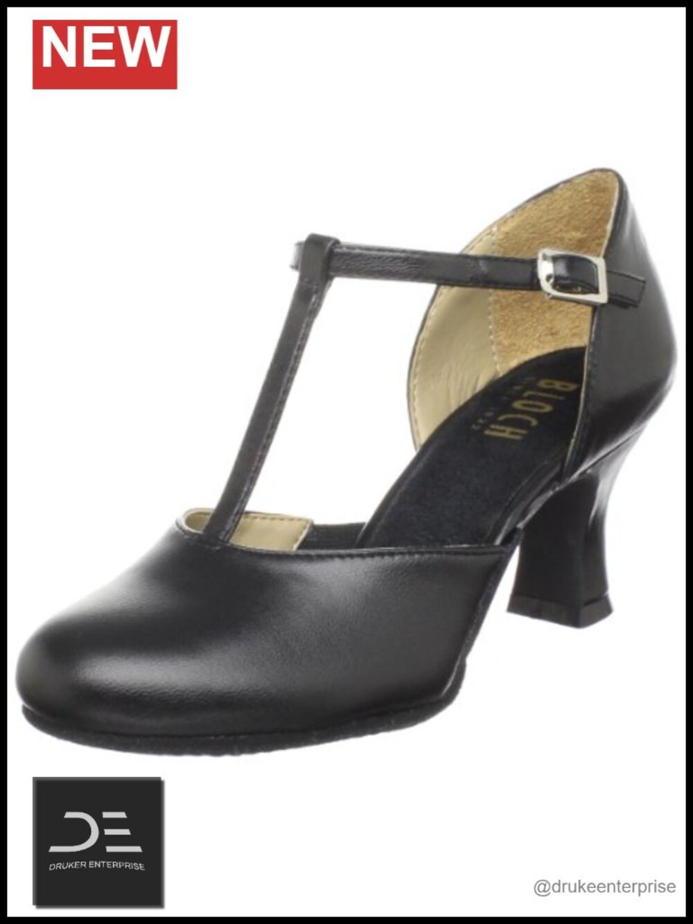 Leather T-Strap Character Dance Shoes with 2.5 Heel
